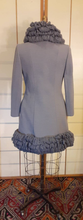 Load image into Gallery viewer, Vintage Lilli Ann Women's 60s Couture Sleek Mod Dress Coat Set Gray Knit Fitted Wool So Mad Men