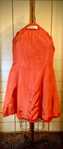 60s Vintage Orange Lilli Ann Coat Removable Fox Fur Collar Mohair Wool Double Breasted Princess Pinup mad men