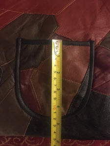 70s Patchwork Leather Clutch Bag Purse Can Fit Smartphone