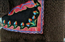 Load image into Gallery viewer, 70’s Embroidered Suede Afghan Boho and Shearling Polish Coat