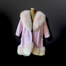 Load image into Gallery viewer, 60s Pink Leather and Fox Fur Coat “Throw and Go” Swing