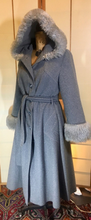 Load image into Gallery viewer, Gray 70s Hooded Princess Fit and Flare Coat S/M