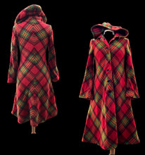 Load image into Gallery viewer, Vintage Red Plaid Princess Hooded Princess Coat “Little Red Riding Hood”