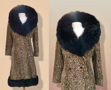 Load image into Gallery viewer, 60’s Vintage Lord and Taylor Coat   Leopard Ocelot Print with Genuine Fur Trim