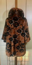Load image into Gallery viewer, Vtg 60s Brocade Jacquard Tapestry Brown Carpet Coat 3/4 Sleeves Swing Melania Free Size One Size Fits All "Stella McCartney" Style