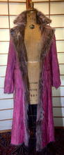 Load image into Gallery viewer, Reversible Pink Suede Fur Coat -Magenta Genuine Made In Paris, DEADSTOCK M/L Penny Lane Made in Paris Afghan Almost Famous