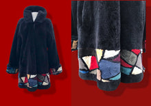 Load image into Gallery viewer, Fur Sheared Beaver Mondriaan Inspired carved intarsia coat Zuki Style