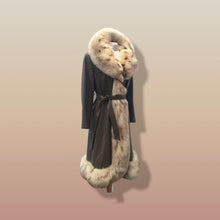 Load image into Gallery viewer, 70’s Leather Spotted Fox Fur Wrap Boho Princess Coat