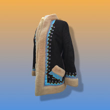 Load image into Gallery viewer, 70’s Suede Shearling Embroidered Coat Jacket Made in Poland Boho Penny Lane