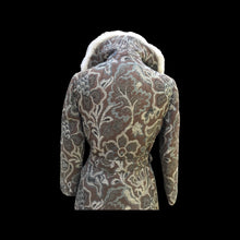 Load image into Gallery viewer, 60’s Tapestry Coat with Fox Fur Trim Carpet Brocade Wool