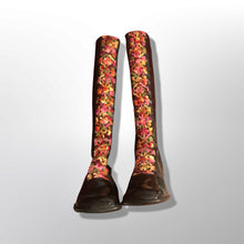 Load image into Gallery viewer, 60’s Vintage Boots Embroidered Vinyl Zip up Gogo Style Waterproof Boots Size 7/7.5