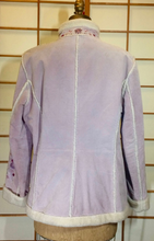 Load image into Gallery viewer, Pink Suede Embroidered Floral Hippy Penny Lane Coat 90's does 70's Coat Toggle Closures M/L Almost Famous Afghan Boho Shearling Fleece