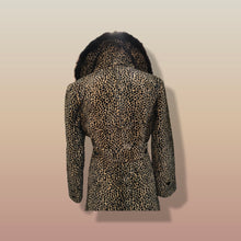 Load image into Gallery viewer, 60’s Vintage Lord and Taylor Coat   Leopard Ocelot Print with Genuine Fur Trim
