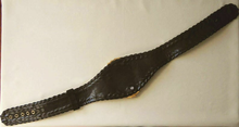 Load image into Gallery viewer, Vintage 80s Lion Belt with Real Swarovski Crystals Made in Austria Henry Bijoux Paris Hand Made Suede Black Small Jeweled Thick Cinch Glam