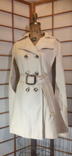 Load image into Gallery viewer, 60s Mod Cream Poncho Cape with Matching Belt Double Breasted Wool, Matching Mod Belt, Free Size Mad Men