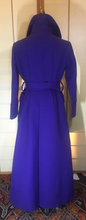 Load image into Gallery viewer, Purple Wool Mod 60s Full Length Fit Flare Double Breasted Sleek Coat Military Princess