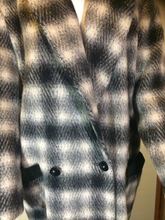 Load image into Gallery viewer, Christian Dior Plaid Coat-- Wool Velvet Coat Large 80s 90s Oversized Streetwear