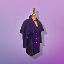 Load image into Gallery viewer, Purple Wool Cape Coat