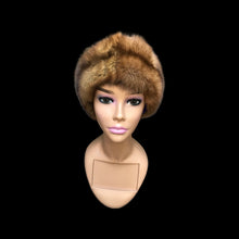 Load image into Gallery viewer, Reserved for Stef- Himalayan Hat of Sea Green Gold Embroidered Silk and Golden Sable Fur
