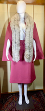 Load image into Gallery viewer, Lilli Ann Pink Cape Skirt Set/ Norwegian Fox Fur S/M Mod 60s