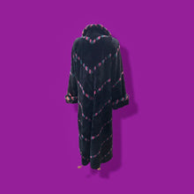 Load image into Gallery viewer, Fur Sheared Beaver Full Length Black Pink Intarsia Carved Zuki Style Coat