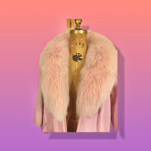 Load image into Gallery viewer, 60s Pink Leather and Fox Fur Coat “Throw and Go” Swing