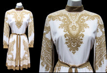 Load image into Gallery viewer, 70’s I Magnin Gold Dress Eastern Sari Influenced Couture