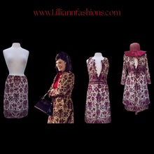 Load image into Gallery viewer, Authentic Anne Klein Vintage 60’s Tapestry Ensemble Coat Skirt Vest Featured in Mad Men