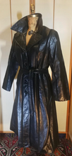 Load image into Gallery viewer, 70S Black Leather and Suede Trench Spy Boho Fit and Flare Princess Chic S/M