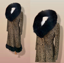 Load image into Gallery viewer, 60’s Vintage Lord and Taylor Coat   Leopard Ocelot Print with Genuine Fur Trim