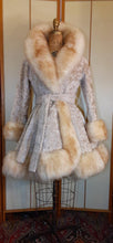 Load image into Gallery viewer, Women's Vintage Coat- 60s 70s White Cream Princess Pinup Coat Thick with Shearling Fit Flare penny lane almost famous