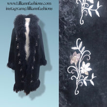 Load image into Gallery viewer, Embroidered Suede Curly Lamb oversized Long Penny Lane Coat
