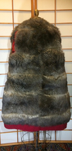 Load image into Gallery viewer, 50s 60s Red Thick Nubby Wool and Fully Lined Fox Fur Swing Coat M/L/XL