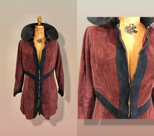 Load image into Gallery viewer, Suede Purple Eggplant 60’s 70’s Vintage “Summer of Love” Coat Boho