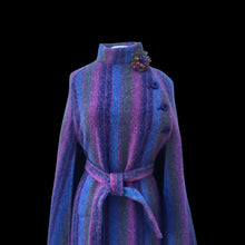 Load image into Gallery viewer, Vintage 60’s 70’s Wool Cape in Purple, Blue, Magenta Long Poncho