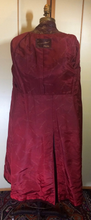 Load image into Gallery viewer, Vintage 70s Leather Coat Spy Trench Belted Fit and Flare Burgundy Oxblood Maroon Reddish Brown S/M