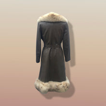 Load image into Gallery viewer, 70’s Leather Spotted Fox Fur Wrap Boho Princess Coat