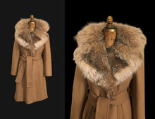 Load image into Gallery viewer, 70’s Vintage Calvin Klein Camel Wool Cashmere Blend Coyote Fox Ombré Minimal Career Night Out Versatile Wrap Coat Princess