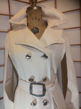 Load image into Gallery viewer, 60s Mod Cream Poncho Cape with Matching Belt Double Breasted Wool, Matching Mod Belt, Free Size Mad Men