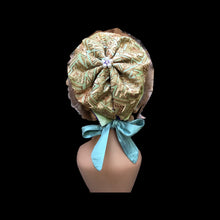 Load image into Gallery viewer, Reserved for Stef- Himalayan Hat of Sea Green Gold Embroidered Silk and Golden Sable Fur