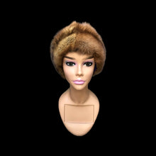 Load image into Gallery viewer, Reserved for Stef- Himalayan Hat of Sea Green Gold Embroidered Silk and Golden Sable Fur