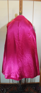 50S 60S Mohair Pink Magenta Swing Coat Silver Norwegian Fox Fur S/M/L Pinup