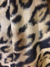 Load image into Gallery viewer, 50s Pin-up Faux Leopard Coat--Real Luscious Fur Trimmed Fit and Full Flare 1960s Winter Coat Small/Medium Russian Princess