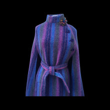 Load image into Gallery viewer, Vintage 60’s 70’s Wool Cape in Purple, Blue, Magenta Long Poncho