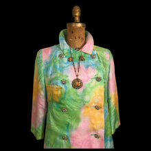 Load image into Gallery viewer, 60’s Shift Dress and Coat Set by I. Magnin Pastel Floral Pink Blue Crystal Buttons