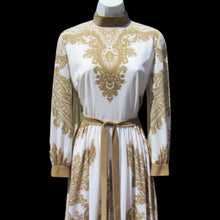 Load image into Gallery viewer, 70’s I Magnin Gold Dress Eastern Sari Influenced Couture