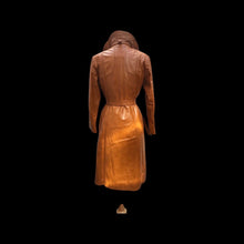 Load image into Gallery viewer, Vintage Leather Cape Coat Butterscotch Trench Spy
