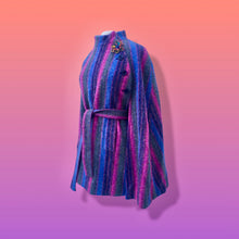 Load image into Gallery viewer, 60’s 70’s Purple Blue Pink Magenta Cape Poncho 100% Wool Made in Ireland