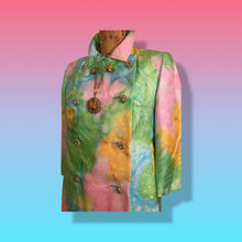 Load image into Gallery viewer, 60’s Shift Dress and Coat Set by I. Magnin Pastel Floral Pink Blue Crystal Buttons