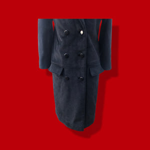 Black Lilli Ann Wool Double Breasted Basic Black Belt Coat